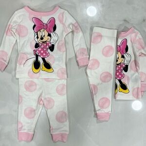 Disney Minnie Mouse Pink Polka Dot Pajama Set (2 pair)